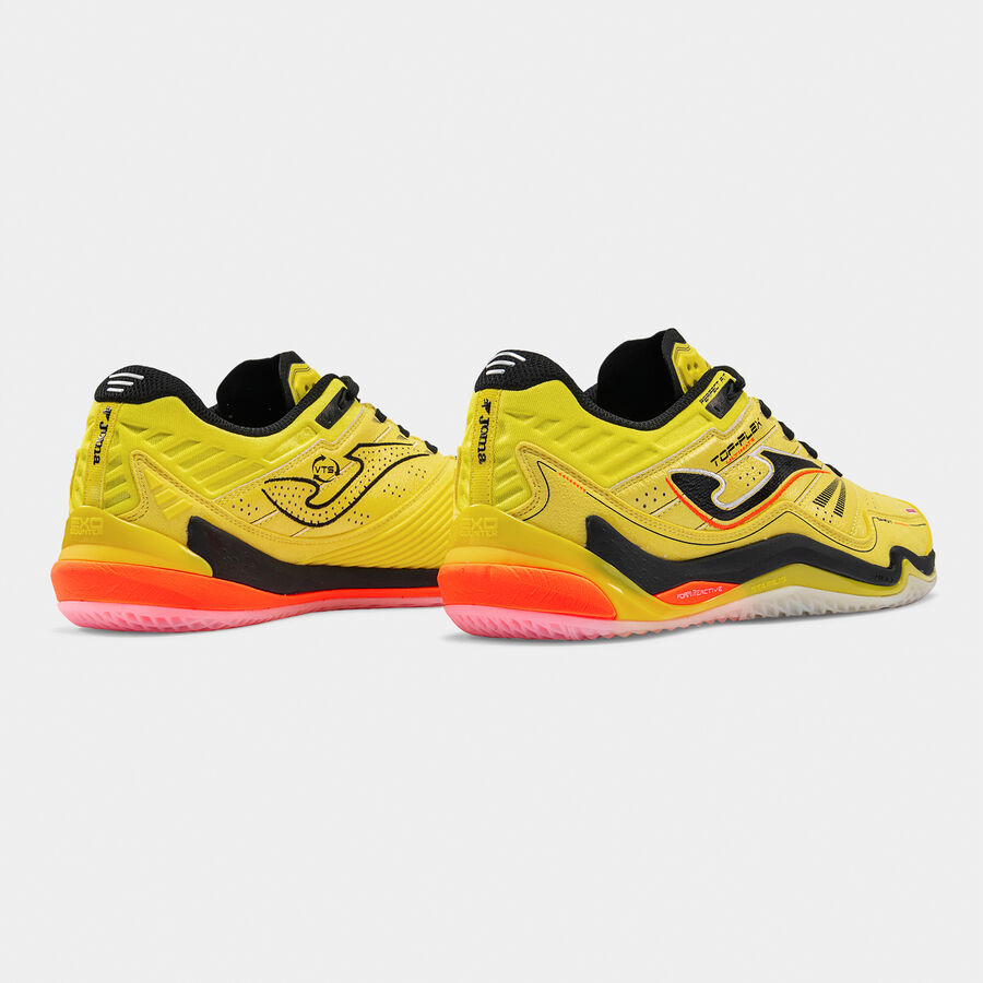 Futsal shoes Top Flex Ultimate 26 indoor yellow sárga teremcipő párban hátulról.