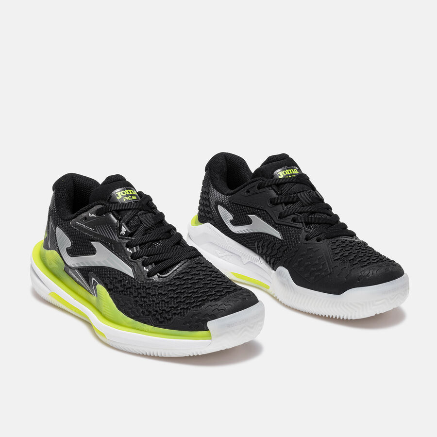 JOMA Ace Lady 26 clay fekete zöld női verseny (C) salakpályás teniszcipők szemből