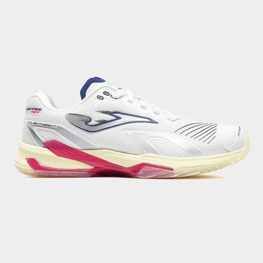 JOMA Electric Lady 26 hard court fehér piros női keménypályás teniszcipő oldalról