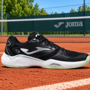 JOMA Master 1000 Lady 26 clay fekete női (C-clay court) salakpályás teniszcipő a salakos pályán oldalról