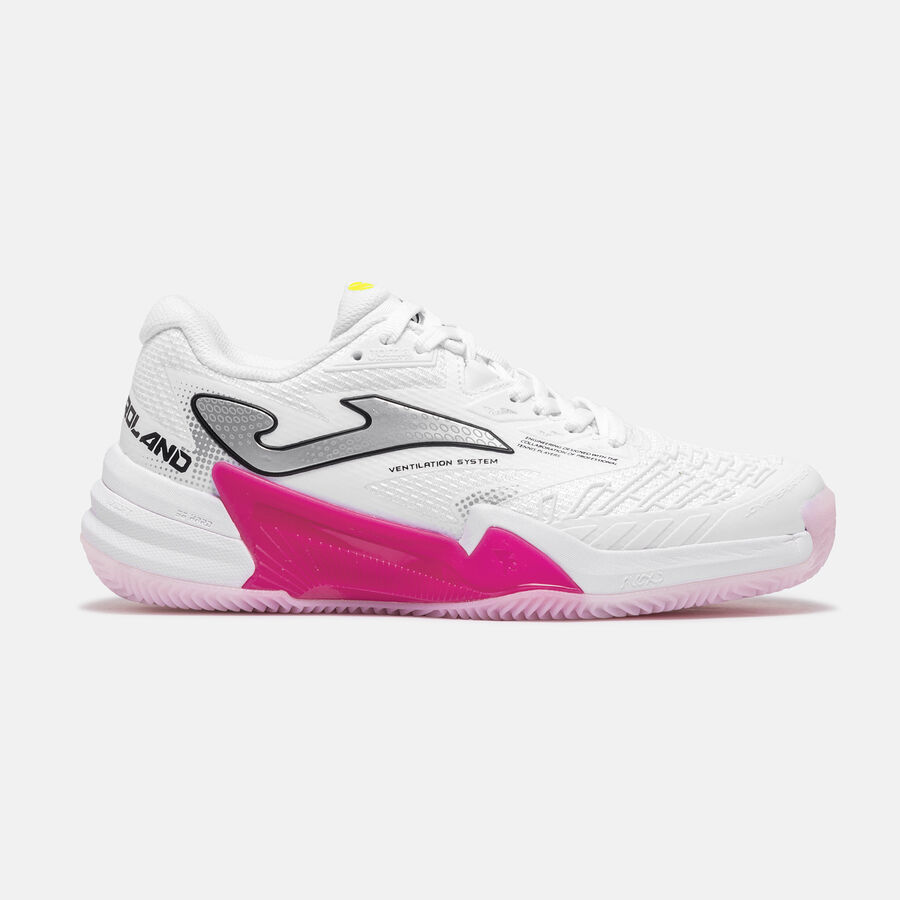 JOMA Roland Lady 26 Hard Court fehér pink női (C) keménypályás teniszcipő oldalról