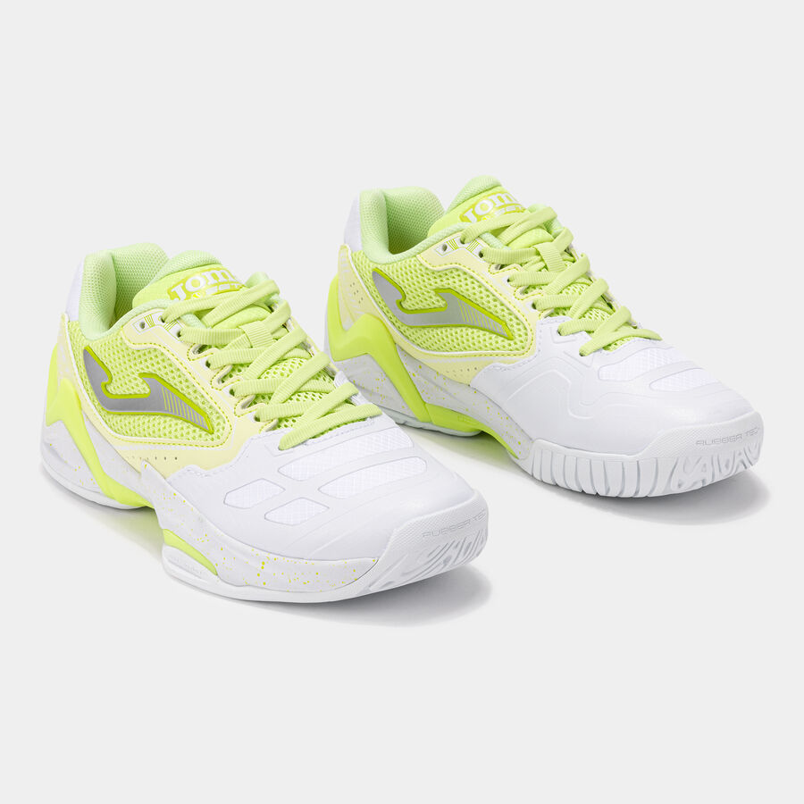 JOMA Set Lady 26 fehér világossárga női (AC) keménypályás teniszcipők szemből