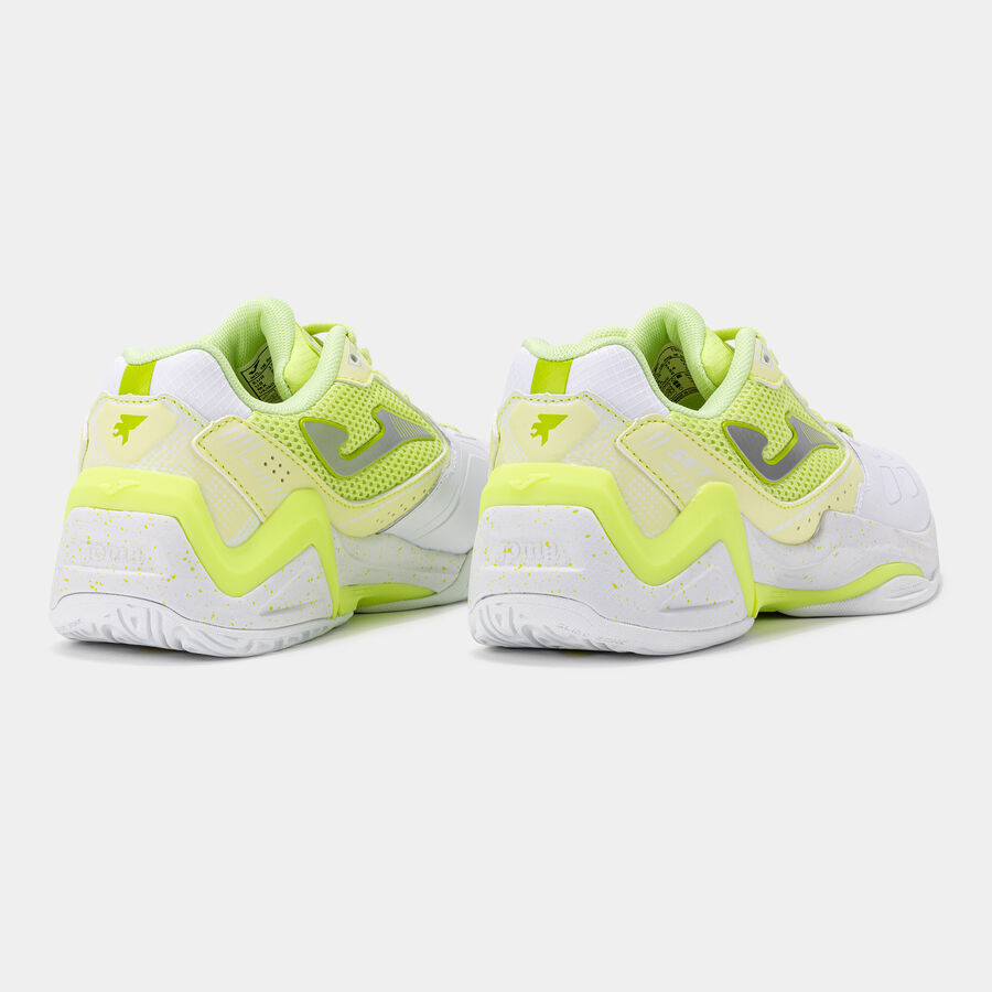 JOMA Set Lady 26 fehér világossárga női (AC) keménypályás teniszcipők hátulról