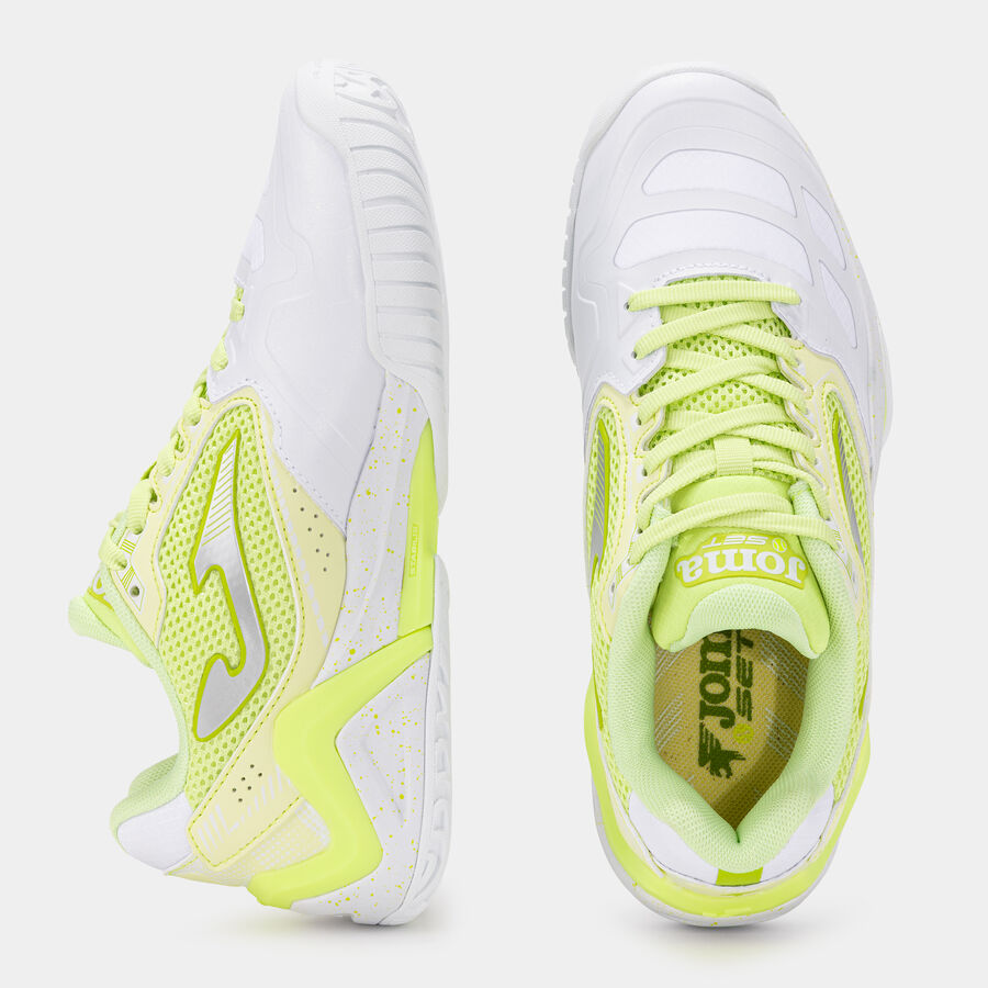 JOMA Set Lady 26 fehér világossárga női (AC) keménypályás teniszcipők felülről
