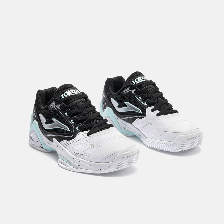 JOMA Set Lady 26 fekete fehér türkiz női (C-clay court) salakpályás teniszcipők szemből