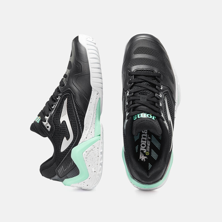 JOMA Set Lady 26 fekete zöld női (AC) keménypályás teniszcipők felülről